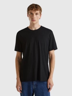 Zdjęcie produktu Benetton, Black T-shirt In Slub Cotton, size XS, Black, Men United Colors of Benetton