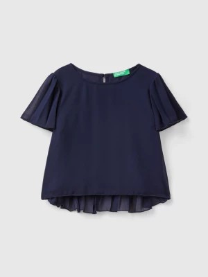 Zdjęcie produktu Benetton, Blouse With Pleated Details, size S, Dark Blue, Kids United Colors of Benetton
