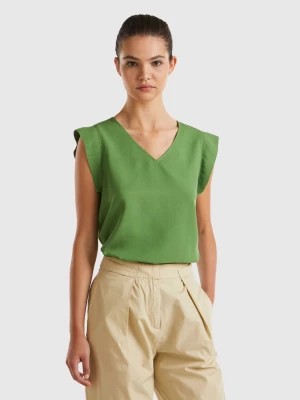 Zdjęcie produktu Benetton, Blouse With V-neck, size XXS, Military Green, Women United Colors of Benetton