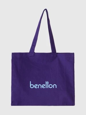 Zdjęcie produktu Benetton, Blue Tote Bag In Pure Cotton, size OS, Blue, Women United Colors of Benetton