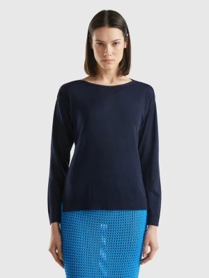 Zdjęcie produktu Benetton, Boat Neck Sweater, size M, Dark Blue, Women United Colors of Benetton