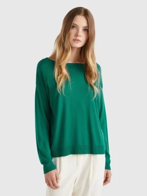 Zdjęcie produktu Benetton, Boat Neck Sweater, size M, Dark Green, Women United Colors of Benetton