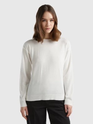 Zdjęcie produktu Benetton, Boat Neck Sweater, size S, Creamy White, Women United Colors of Benetton