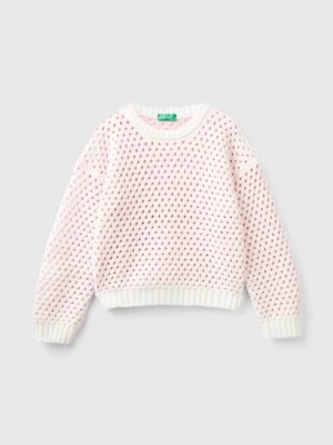 Zdjęcie produktu Benetton, Boxy Fit Chenille Sweater, size 2XL, White, Kids United Colors of Benetton