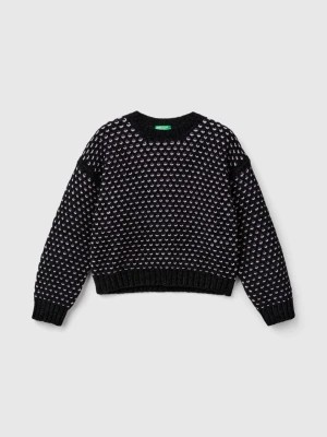 Zdjęcie produktu Benetton, Boxy Fit Chenille Sweater, size S, Black, Kids United Colors of Benetton