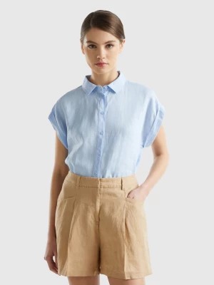Zdjęcie produktu Benetton, Boxy Fit Shirt In Pure Linen, size XXS, Sky Blue, Women United Colors of Benetton