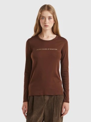 Zdjęcie produktu Benetton, Brown Long Sleeve T-shirt In 100% Cotton, size M, Brown, Women United Colors of Benetton