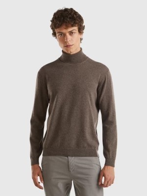 Zdjęcie produktu Benetton, Brown Turtleneck In Pure Merino Wool, size XS, Dark Brown, Men United Colors of Benetton