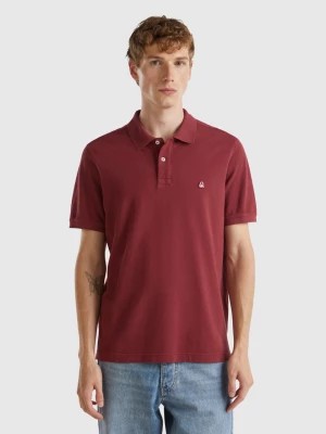 Zdjęcie produktu Benetton, Burgundy Regular Fit Polo, size L, Burgundy, Men United Colors of Benetton