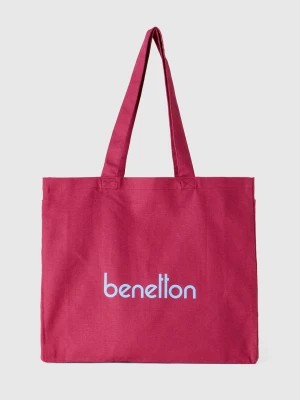 Zdjęcie produktu Benetton, Burgundy Tote Bag In Pure Cotton, size OS, Burgundy, Women United Colors of Benetton