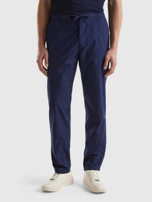 Zdjęcie produktu Benetton, Canvas Trousers With Drawstring, size 50, Dark Blue, Men United Colors of Benetton