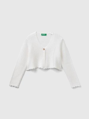 Zdjęcie produktu Benetton, Cardigan In Linen And Viscose Blend, size 104, White, Kids United Colors of Benetton
