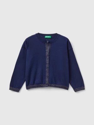 Zdjęcie produktu Benetton, Cardigan In Pure Cotton Lurex, size 104, Dark Blue, Kids United Colors of Benetton