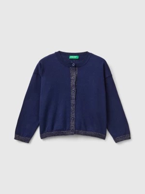 Zdjęcie produktu Benetton, Cardigan In Pure Cotton Lurex, size 82, Dark Blue, Kids United Colors of Benetton