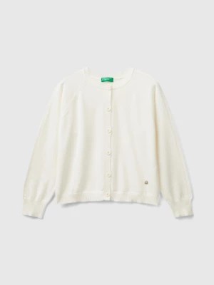 Zdjęcie produktu Benetton, Cardigan In Pure Cotton, size 2XL, Creamy White, Kids United Colors of Benetton