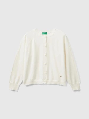 Zdjęcie produktu Benetton, Cardigan In Pure Cotton, size 3XL, Creamy White, Kids United Colors of Benetton