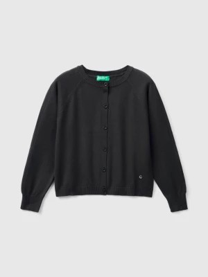 Zdjęcie produktu Benetton, Cardigan In Pure Cotton, size L, Black, Kids United Colors of Benetton