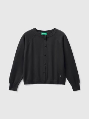 Zdjęcie produktu Benetton, Cardigan In Pure Cotton, size M, Black, Kids United Colors of Benetton