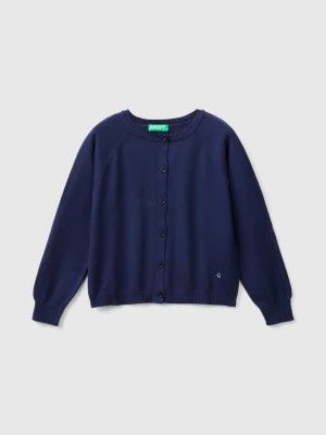 Zdjęcie produktu Benetton, Cardigan In Pure Cotton, size M, Dark Blue, Kids United Colors of Benetton