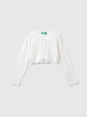 Zdjęcie produktu Benetton, Cardigan In Viscose Blend, size 82, White, Kids United Colors of Benetton
