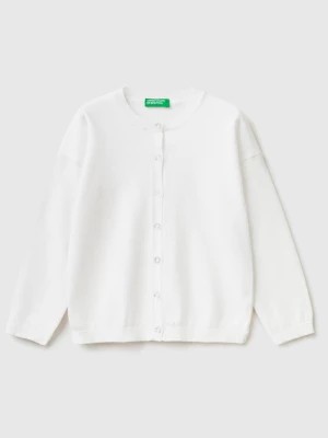 Zdjęcie produktu Benetton, Cardigan With Glittery Buttons, size 82, White, Kids United Colors of Benetton