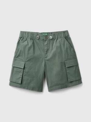 Zdjęcie produktu Benetton, Cargo Bermuda Shorts In Stretch Cotton, size L, Military Green, Kids United Colors of Benetton