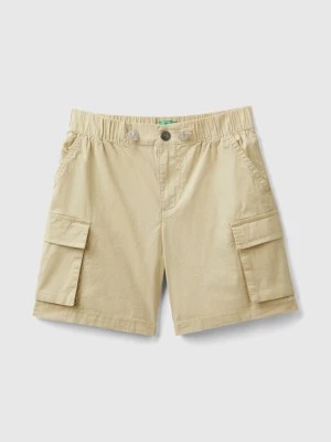 Zdjęcie produktu Benetton, Cargo Bermuda Shorts In Stretch Cotton, size M, Beige, Kids United Colors of Benetton