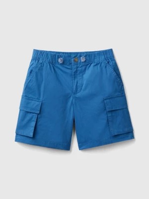 Zdjęcie produktu Benetton, Cargo Bermuda Shorts In Stretch Cotton, size XL, Blue, Kids United Colors of Benetton