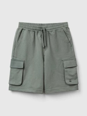 Zdjęcie produktu Benetton, Cargo Shorts In Light Sweat Fabric, size S, Military Green, Kids United Colors of Benetton