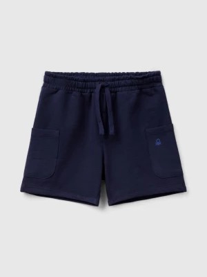 Zdjęcie produktu Benetton, Cargo Shorts In Organic Cotton, size 104, Dark Blue, Kids United Colors of Benetton
