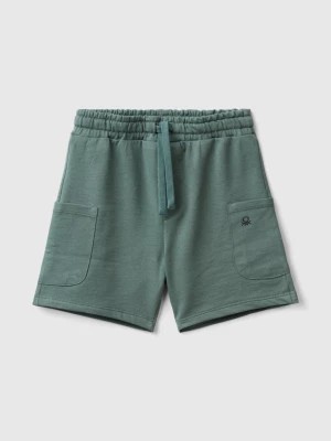 Zdjęcie produktu Benetton, Cargo Shorts In Organic Cotton, size 116, Military Green, Kids United Colors of Benetton