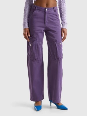 Zdjęcie produktu Benetton, Cargo Trousers In Cotton, size , Lilac, Women United Colors of Benetton