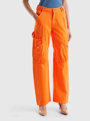 Zdjęcie produktu Benetton, Cargo Trousers In Cotton, size , Orange, Women United Colors of Benetton