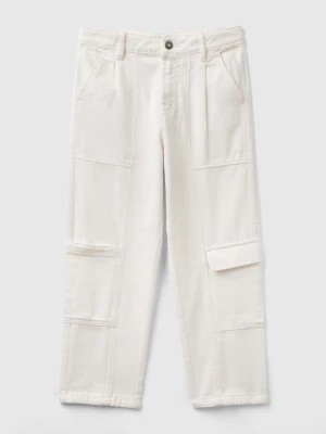 Zdjęcie produktu Benetton, Cargo Trousers In Cotton, size XL, White, Kids United Colors of Benetton