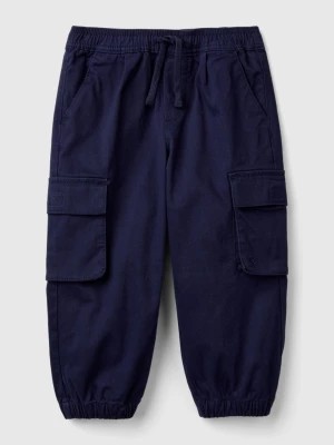 Zdjęcie produktu Benetton, Cargo Trousers With Drawstring, size 104, Dark Blue, Kids United Colors of Benetton