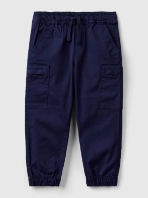 Zdjęcie produktu Benetton, Cargo Trousers With Drawstring, size 110, Dark Blue, Kids United Colors of Benetton
