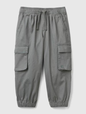 Zdjęcie produktu Benetton, Cargo Trousers With Drawstring, size 110, Dark Gray, Kids United Colors of Benetton