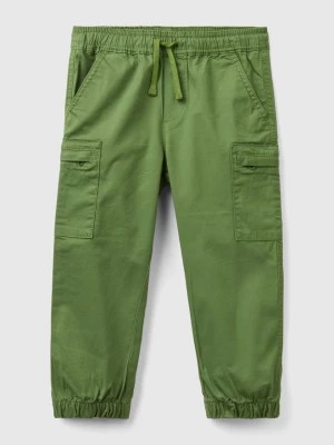 Zdjęcie produktu Benetton, Cargo Trousers With Drawstring, size 82, Military Green, Kids United Colors of Benetton