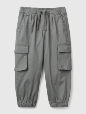 Zdjęcie produktu Benetton, Cargo Trousers With Drawstring, size 90, Dark Gray, Kids United Colors of Benetton