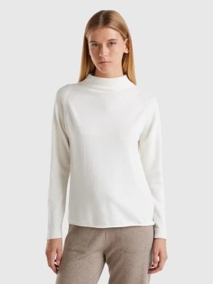 Zdjęcie produktu Benetton, Cashmere Blend Sweater, size L, Creamy White, Women United Colors of Benetton