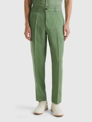 Zdjęcie produktu Benetton, Chinos In Pure Linen, size 44, Green, Men United Colors of Benetton