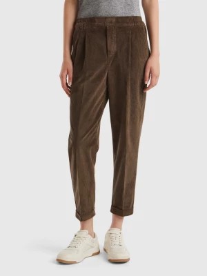 Zdjęcie produktu Benetton, Chinos In Velvet With Stretch Waist, size L, Dark Brown, Women United Colors of Benetton