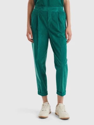 Zdjęcie produktu Benetton, Chinos In Velvet With Stretch Waist, size L, Dark Green, Women United Colors of Benetton