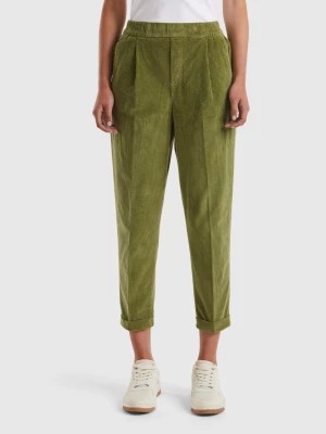 Zdjęcie produktu Benetton, Chinos In Velvet With Stretch Waist, size L, Military Green, Women United Colors of Benetton