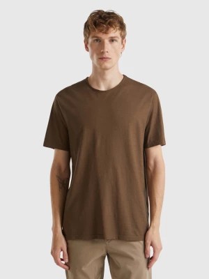 Zdjęcie produktu Benetton, Coffee T-shirt In Slub Cotton, size XS, Brown, Men United Colors of Benetton