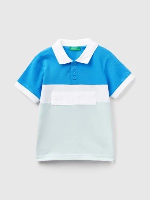 Zdjęcie produktu Benetton, Color Block Polo Shirt With Patch, size 110, Blue, Kids United Colors of Benetton