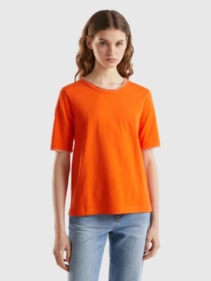 Zdjęcie produktu Benetton, Cotton Crew Neck T-shirt, size XS, Orange, Women United Colors of Benetton