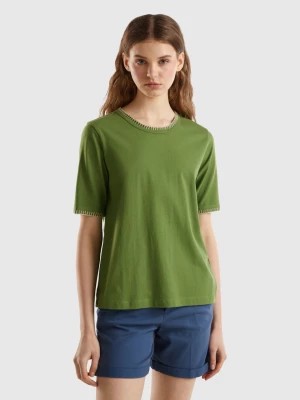 Zdjęcie produktu Benetton, Cotton Crew Neck T-shirt, size XXS, Military Green, Women United Colors of Benetton