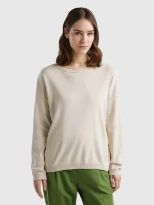 Zdjęcie produktu Benetton, Cotton Sweater With Round Neck, size XS, Beige, Women United Colors of Benetton