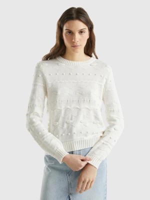 Zdjęcie produktu Benetton, Creamy White Knitted Sweater, size L, Creamy White, Women United Colors of Benetton